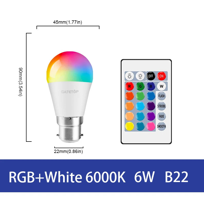 LED RGB Lamp Spotlight Bulb AC220-240V Smart RGBW