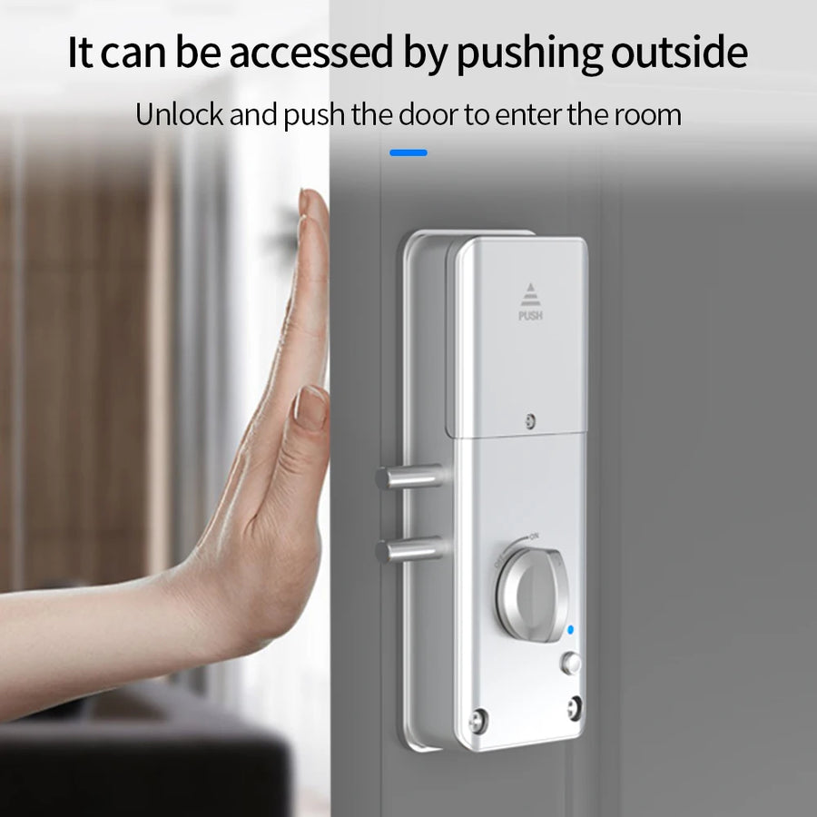 Home Smart Door Lock Handle Hidden Battery Anti Theft