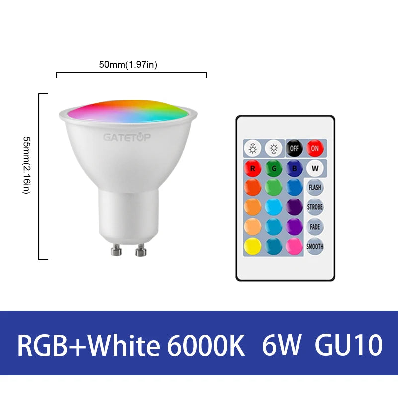 LED RGB Lamp Spotlight Bulb AC220-240V Smart RGBW