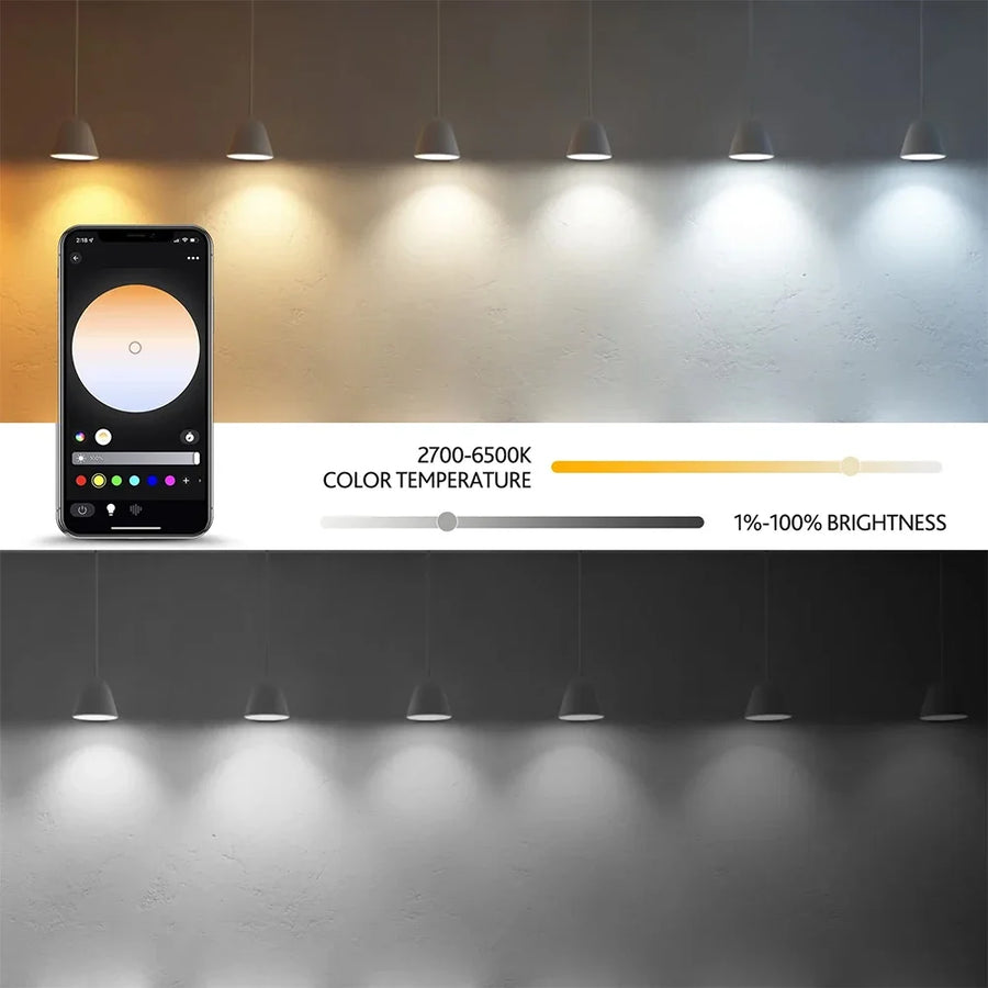 Bluetooth/WIFI/Zigbee, Dimmable Light LED lamp 2700-6500k