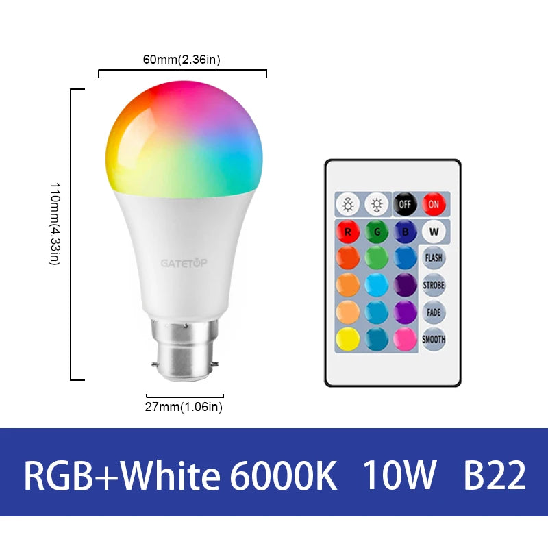 LED RGB Lamp Spotlight Bulb AC220-240V Smart RGBW