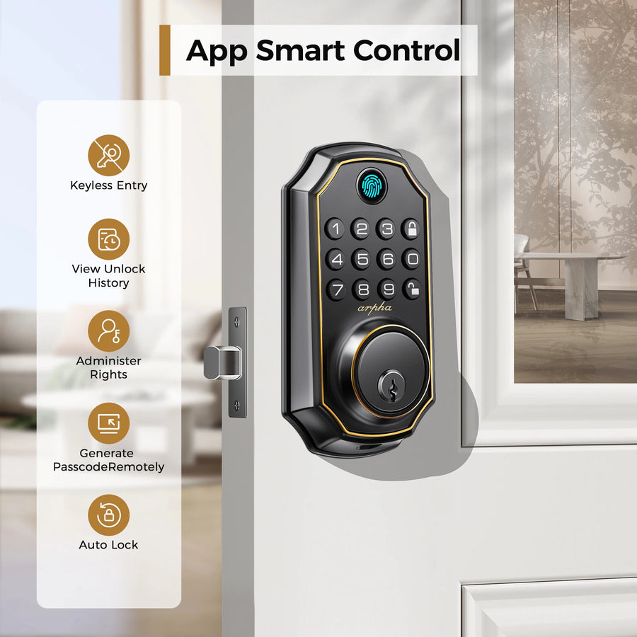 Keyless Entry Door Lock 5-in-1 Smart Fingerprint Deadbolt