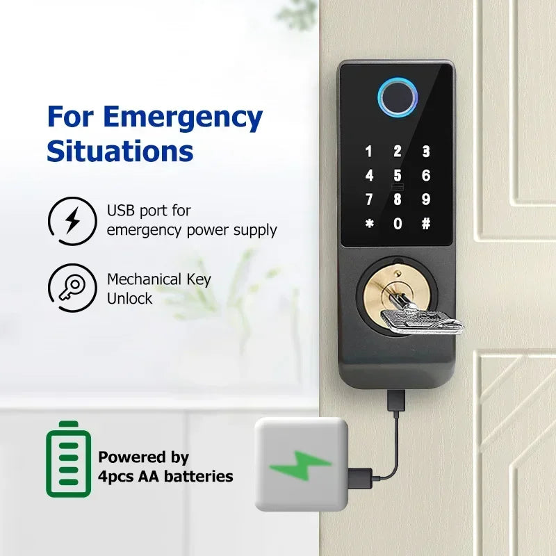 Fingerprint Lock Waterproof Wifi Remote Control Bluetooth TTLock App