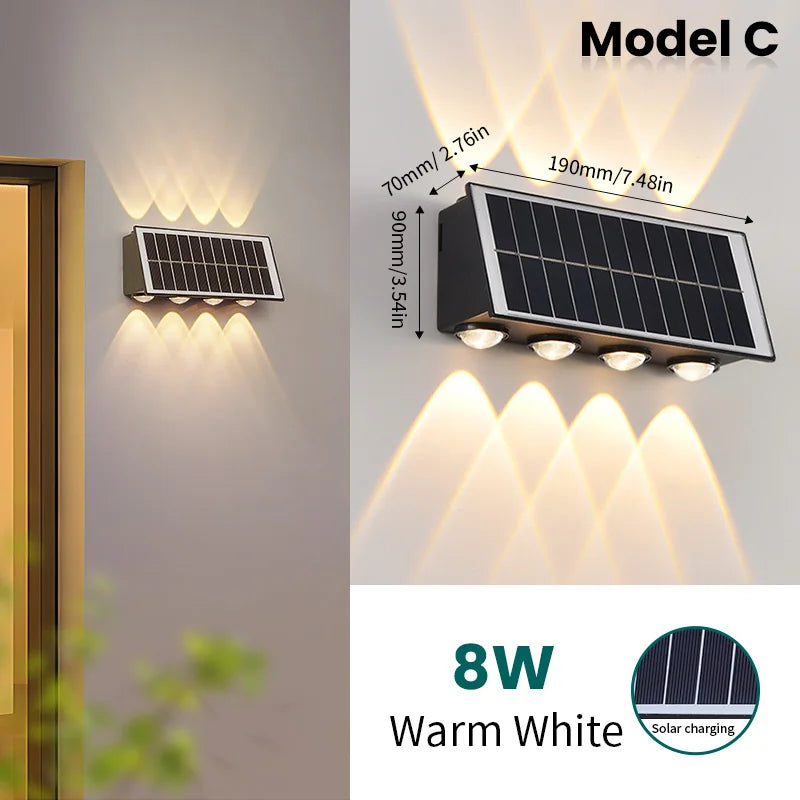 6LED Solar Lights, Outdoor Waterproof Atmosphere Wall Lamp