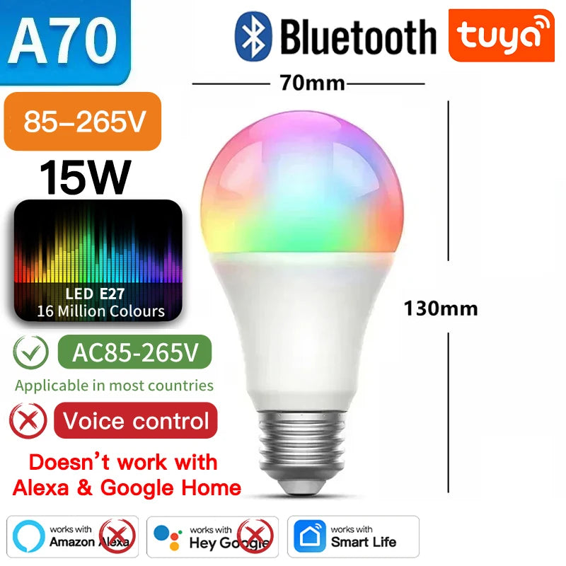 Bluetooth/WIFI/Zigbee, Dimmable Light LED lamp 2700-6500k