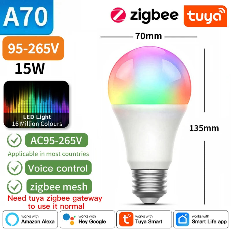 Bluetooth/WIFI/Zigbee, Dimmable Light LED lamp 2700-6500k