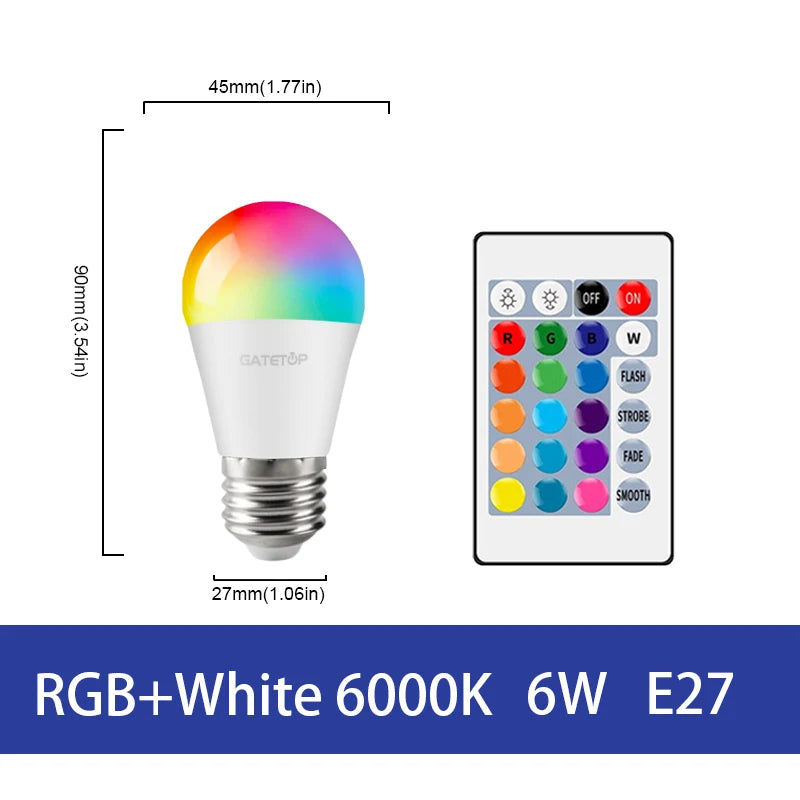 LED RGB Lamp Spotlight Bulb AC220-240V Smart RGBW