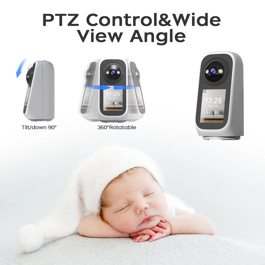 3MP PTZ 5G Wifi Camera HD 2.8” Touch Screen Baby Monitor