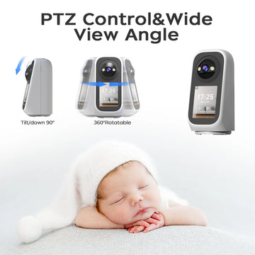 3MP PTZ 5G Wifi Camera HD 2.8” Touch Screen Baby Monitor