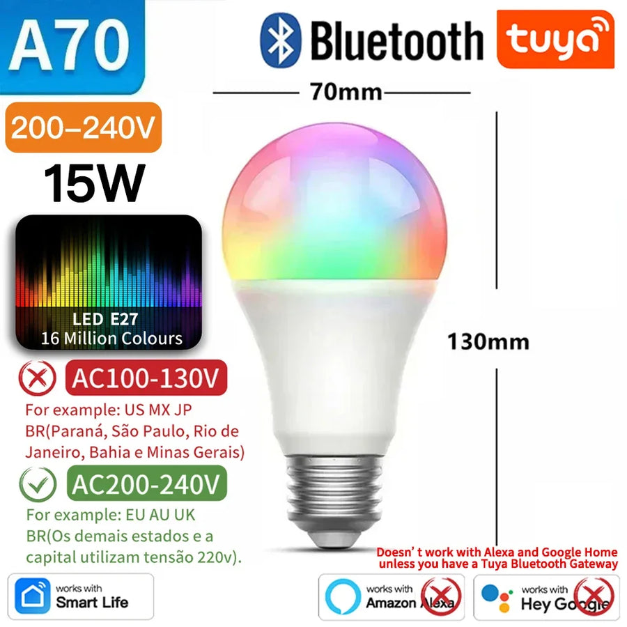 Bluetooth/WIFI/Zigbee, Dimmable Light LED lamp 2700-6500k