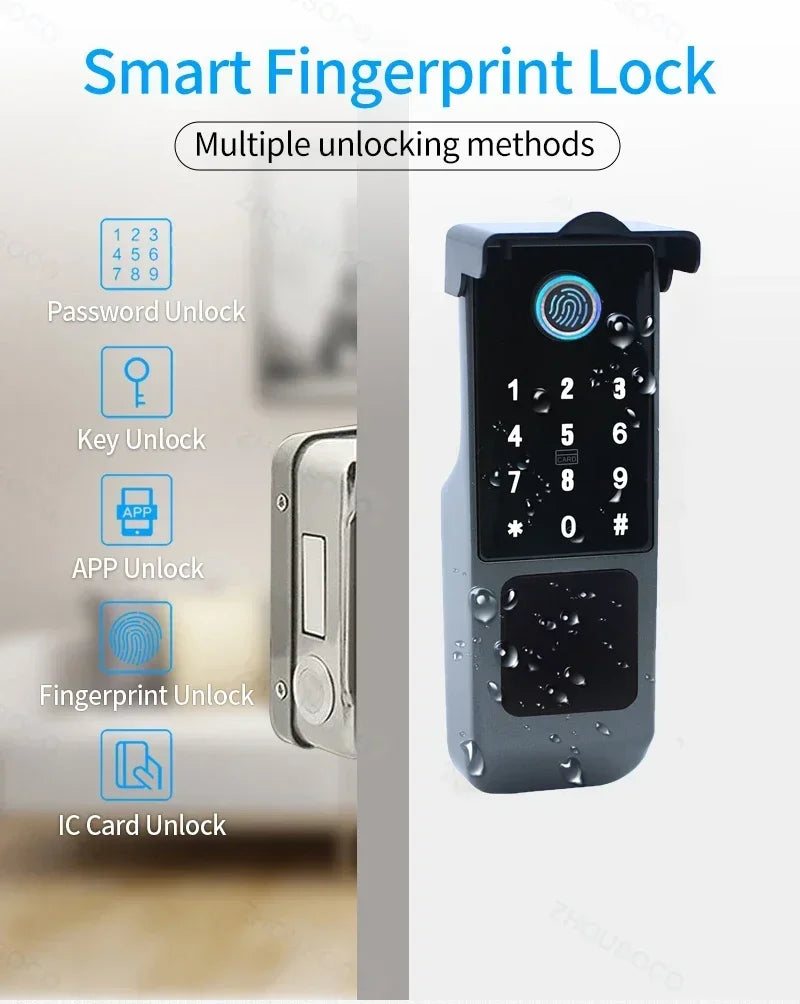 Fingerprint Lock Waterproof Wifi Remote Control Bluetooth TTLock App