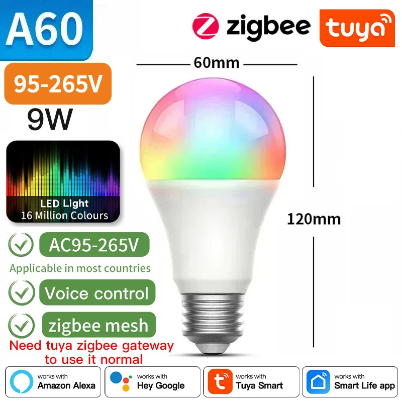 Bluetooth/WIFI/Zigbee, Dimmable Light LED lamp 2700-6500k