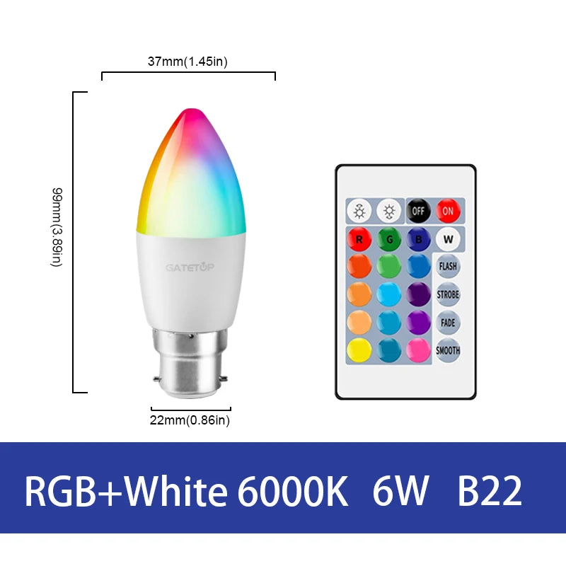 LED RGB Lamp Spotlight Bulb AC220-240V Smart RGBW