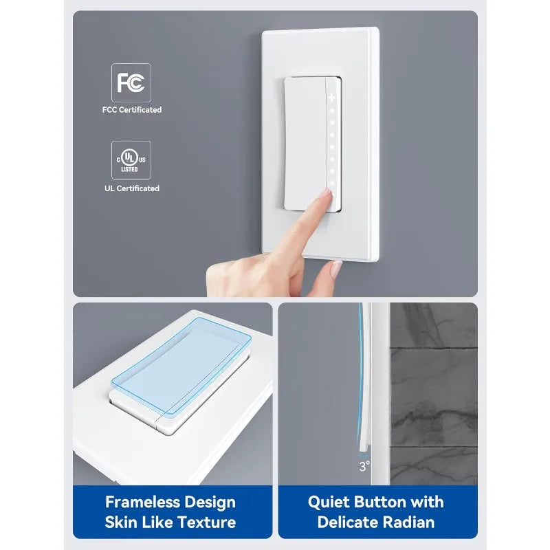 Smart Dimmer Light Switch DPR30, 2.4GHz Wi-Fi Dimmer