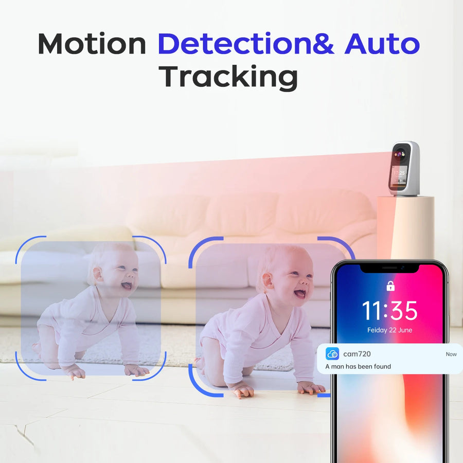 3MP PTZ 5G Wifi Camera HD 2.8” Touch Screen Baby Monitor
